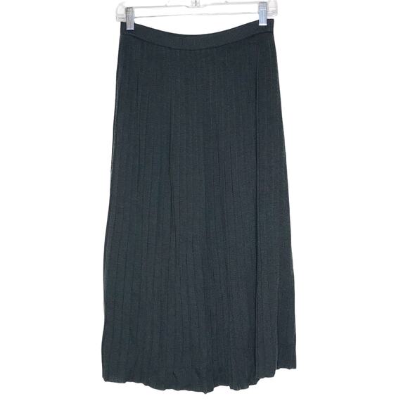 Vtg Maerz Muenchen Pleated Midi Skirt US Size 8 A-Line Gray Knit West Germany - Picture 1 of 11